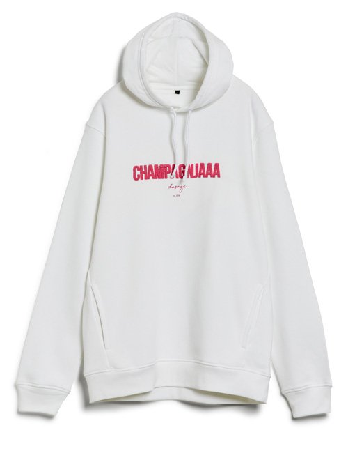 Hoodie Herren "CHAMPAGNJAAA" – weiß