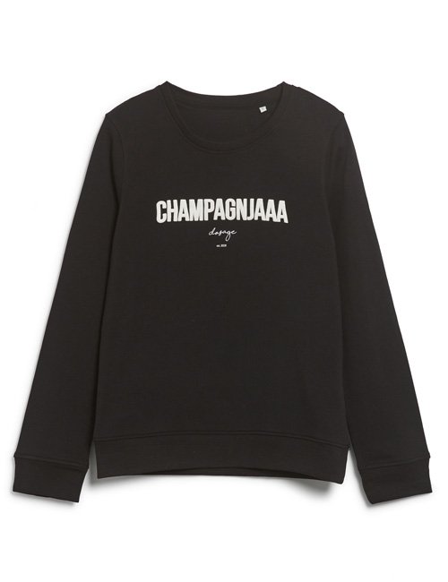 Sweater Damen "CHAMPAGNJAAA" – schwarz